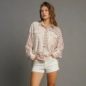 NWT Umgee Striped Bohemian Shirt